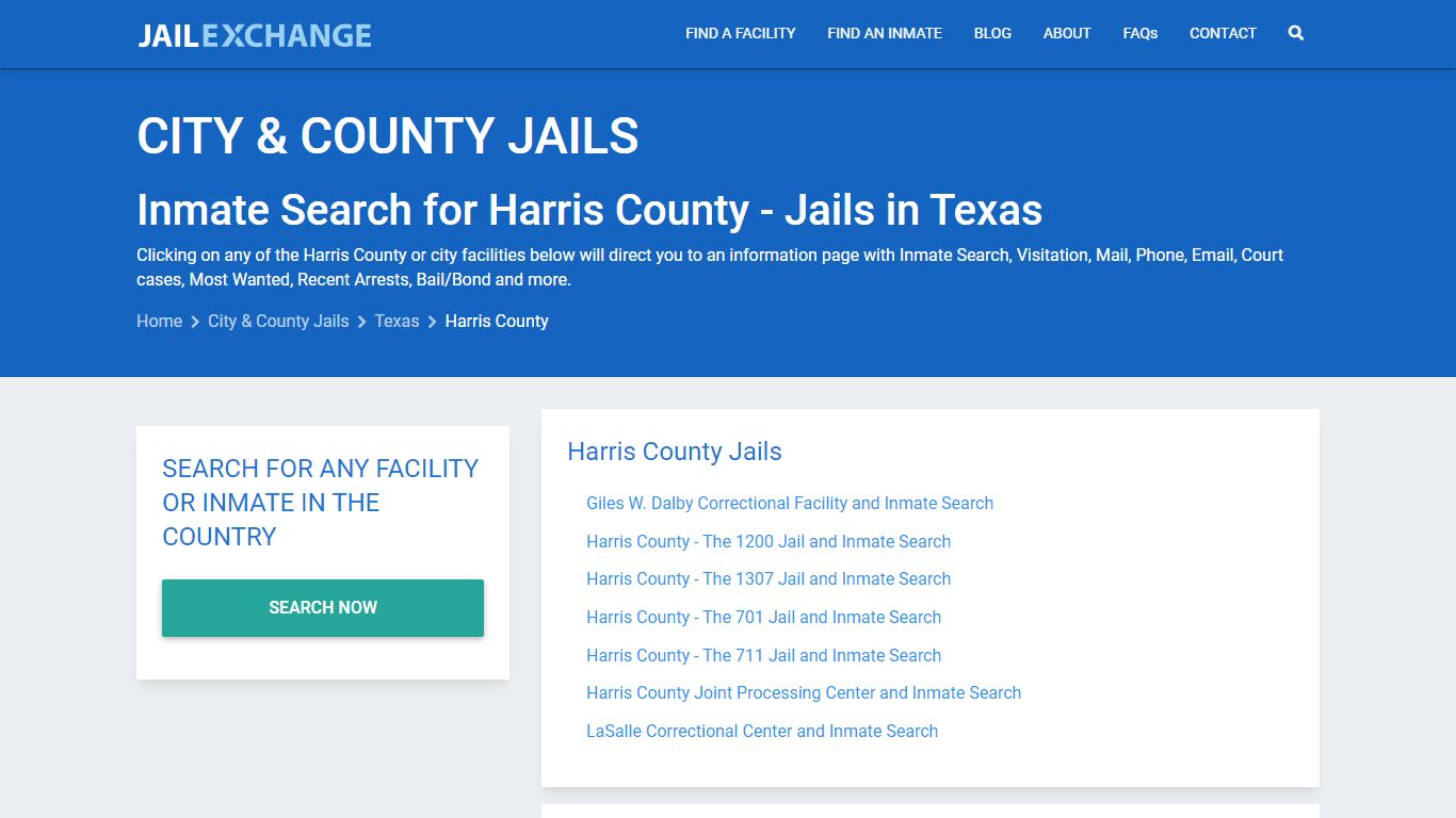 Inmate Search for Harris County | Jails in Texas - Jail Exchange